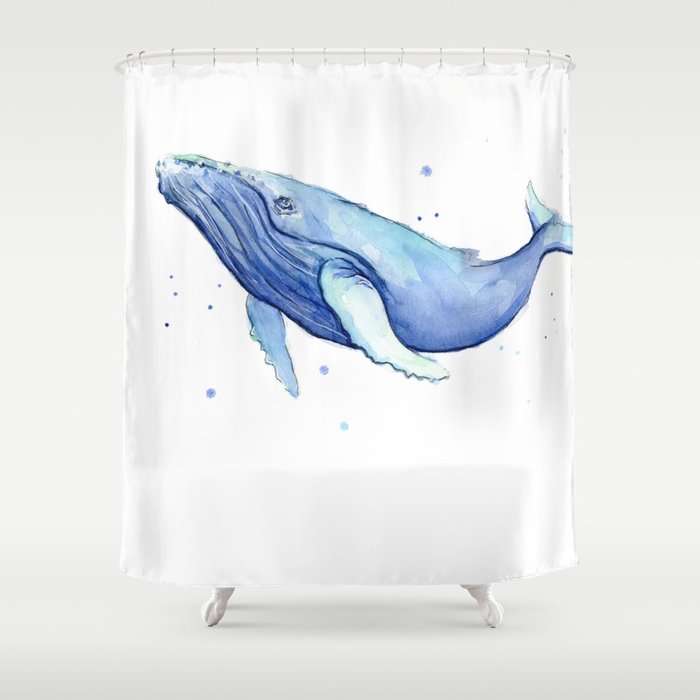 700x700 Humpback Whale Watercolor Shower Curtain By Olechka Society6 - Whale Watercolor