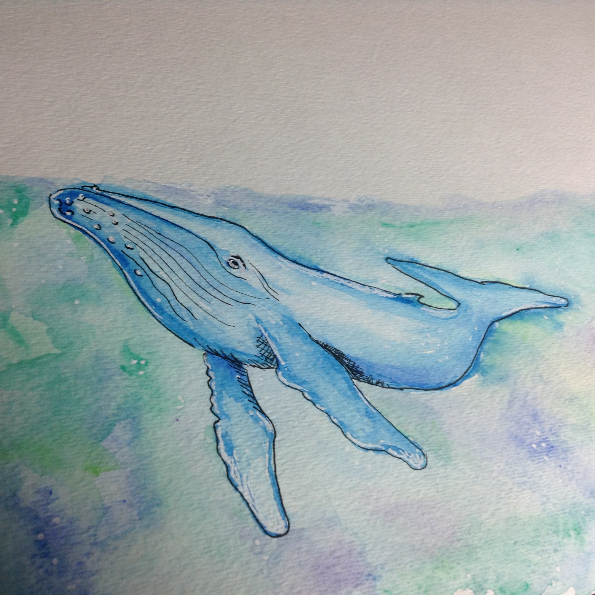 1936x1936 Blue Whale Watercolor Painting Gettingcreative365 - Whale Watercolor