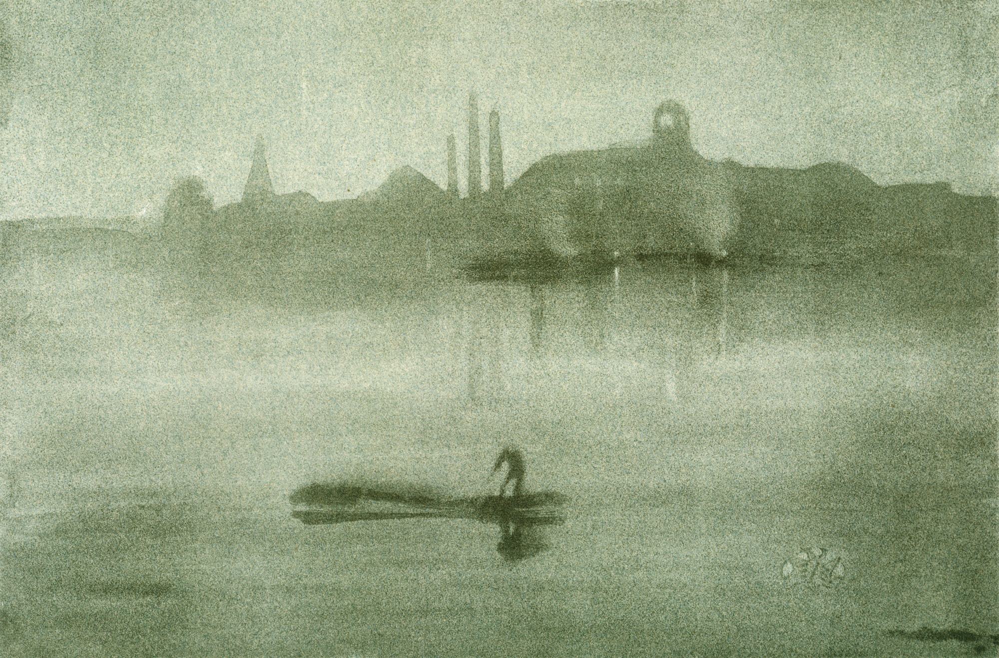 2000x1317 Nocturne (Nocturne The Thames - Whistler Watercolor