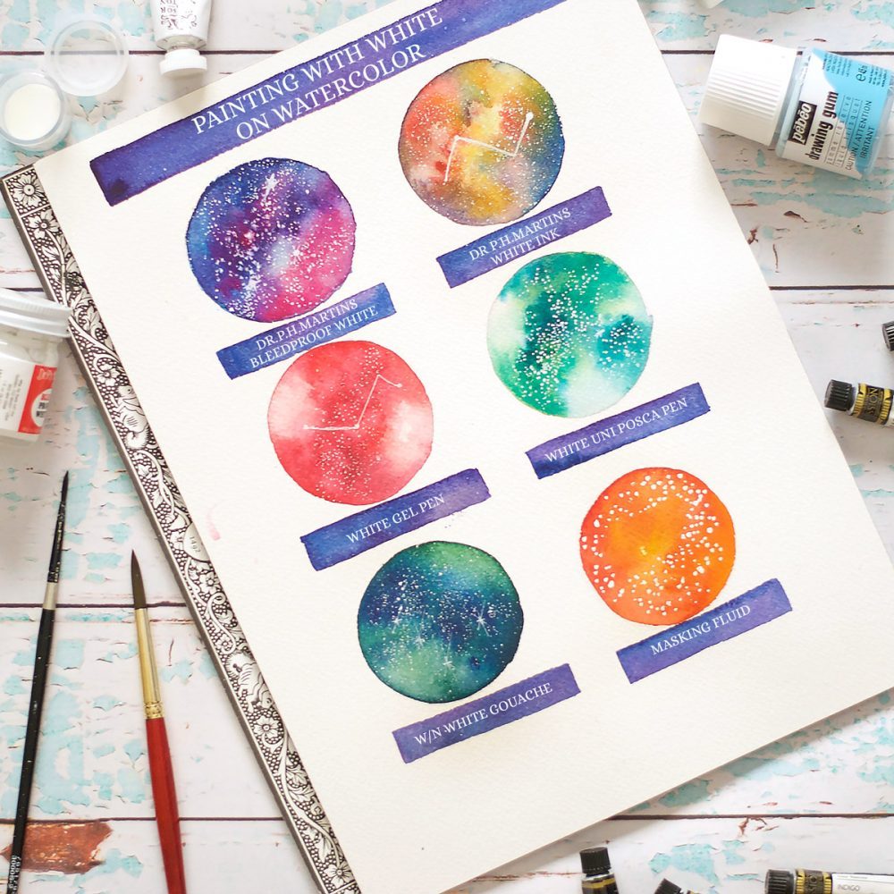 1000x1000 Painting With White On Watercolors - White Gouache Watercolor