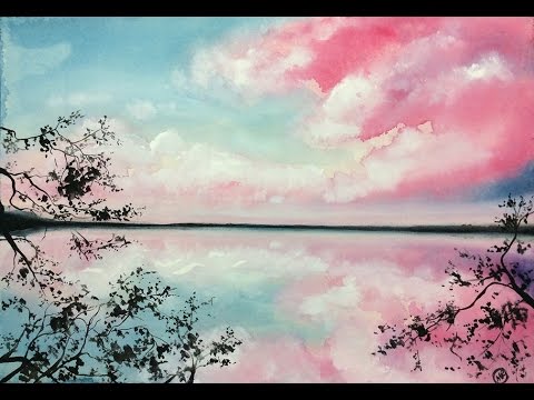 480x360 Watercolor And White Gouache Clouds Painting Demonstration - White Gouache Watercolor