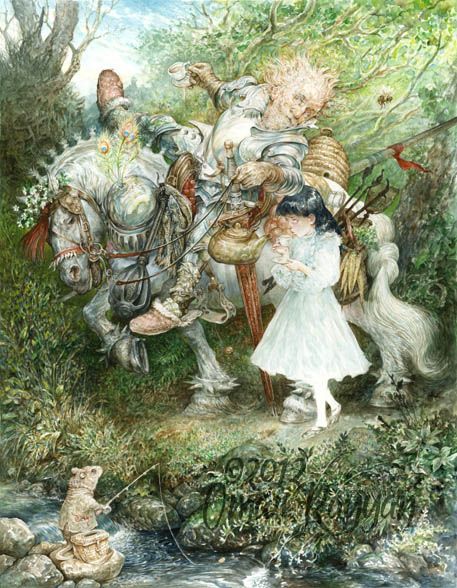 457x588 The White Knight, Watercolor, 14x18 Inches, Sold 2012 By Omar - White Knight Watercolor