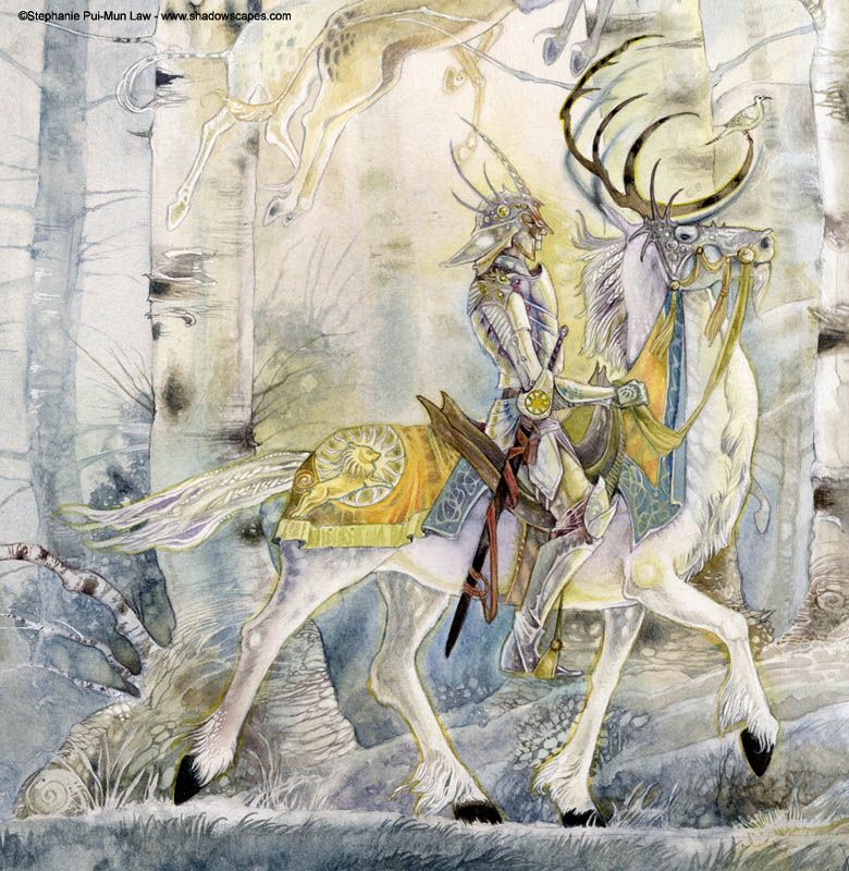 780x800 White Knight Of Bright Morning The White Hart - White Knight Watercolor