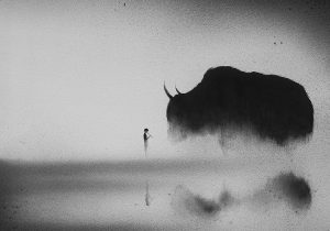 300x210 Black And White Watercolour Paintings City Skyline Watercolor - White Watercolor