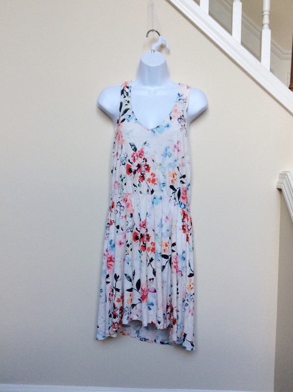 598x800 White Watercolor Floral Hampm Dress - White Watercolor Dress