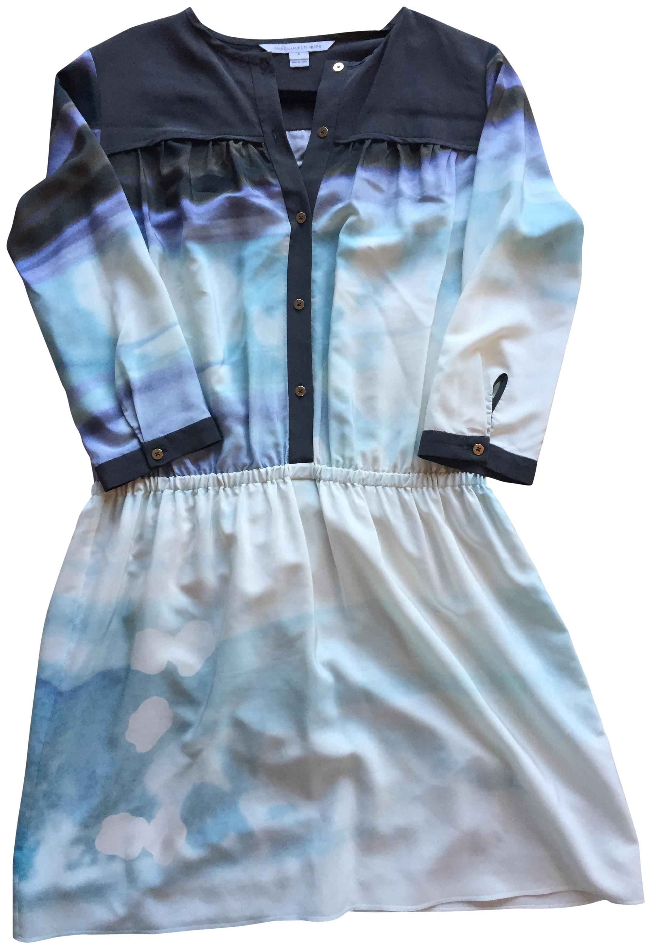 2143x3123 Diane Von Furstenberg Gray Purple Blue White Watercolor Silk Print - White Watercolor Dress