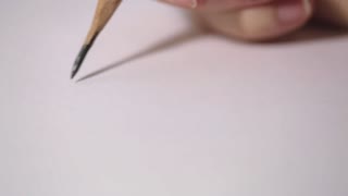 320x180 Close Up Of Hand With Pencil Drawing Sketch On Paper Stock Video - White Watercolor Paper