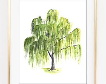 340x270 Willow Tree Painting Etsy - Willow Tree Watercolor