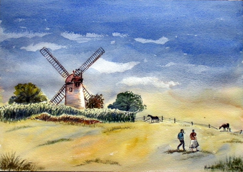 800x566 Jack And Jill Twin Windmills Near Brighton (Uk) - Windmill Watercolor