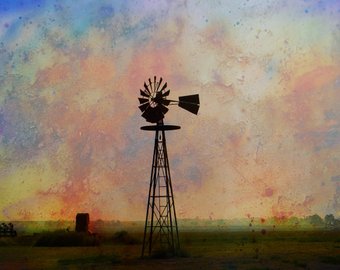 340x270 Windmill In Watercolor - Windmill Watercolor