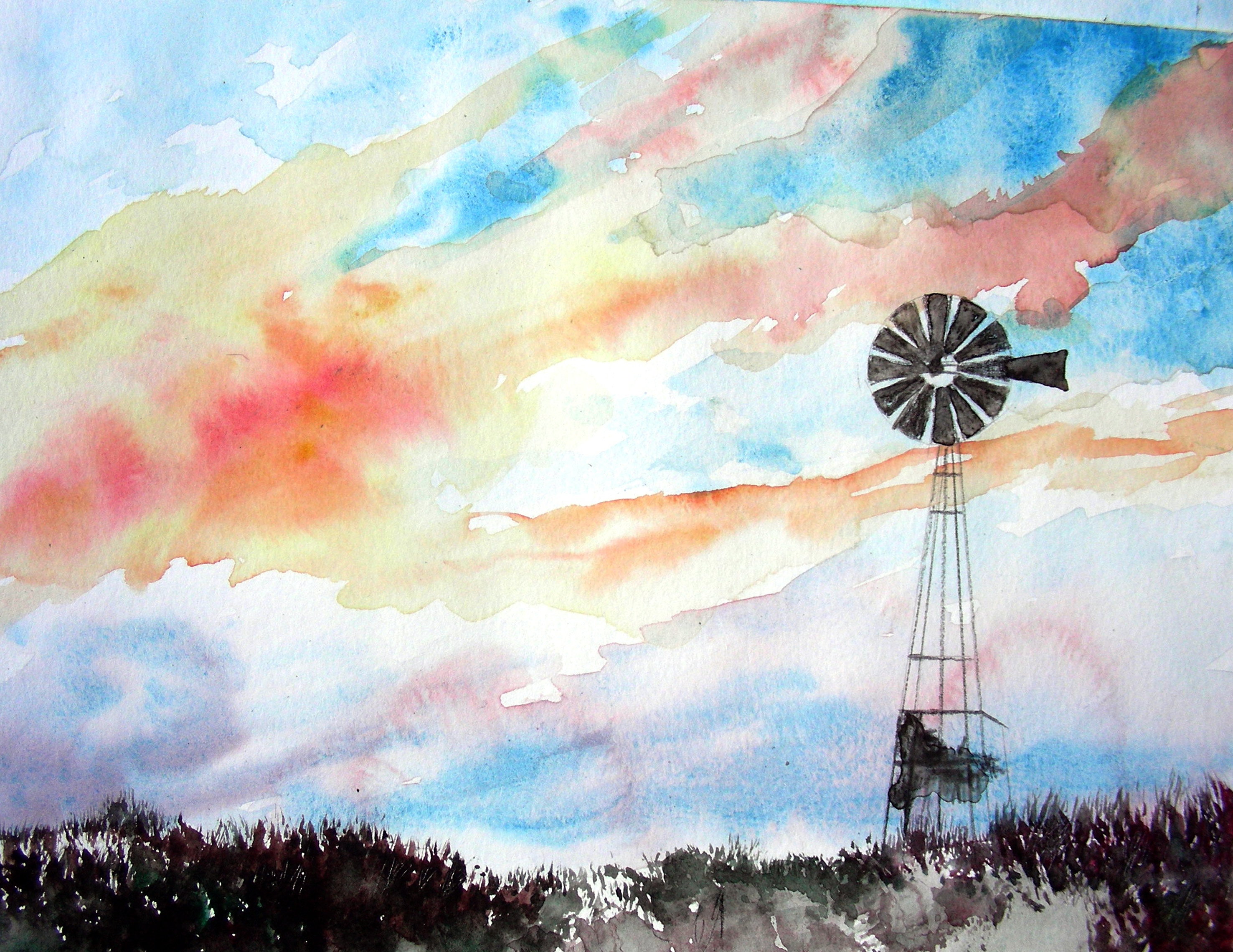 2952x2280 Working On Some Windmill Sketches Recollections 54 The Art Of - Windmill Watercolor