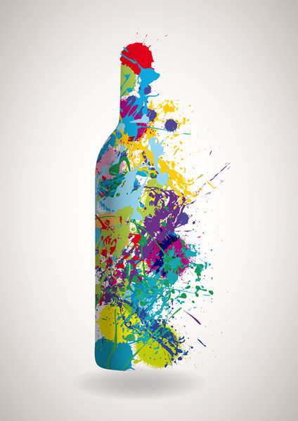424x600 Oil Watercolor Wine Bottle Background Free Vector In Adobe - Wine Bottle Watercolor