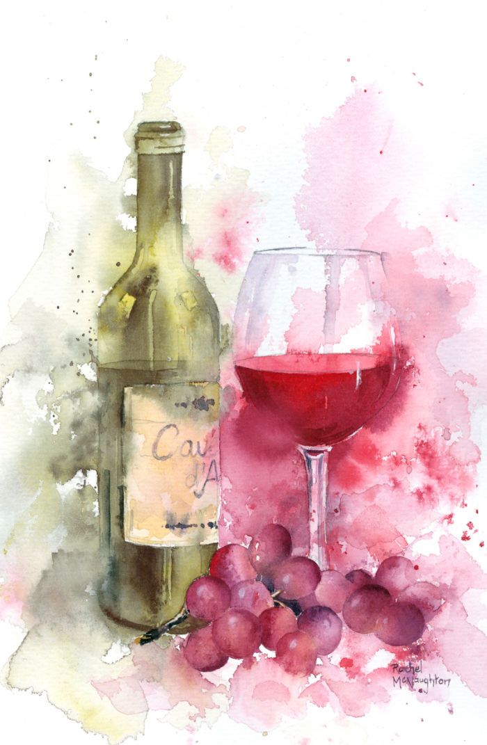 700x1071 Rachel Mcnaughton - Wine Bottle Watercolor