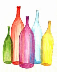 236x295 Wine Bottle Watercolor My Watercolor Paintings - Wine Bottle Watercolor