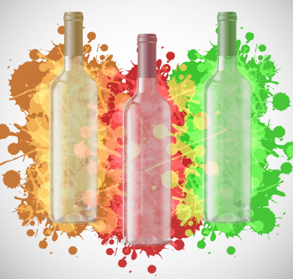 425x405 Ink And Watercolor Wine Bottle Vector Free Vectors Ui Download - Wine Bottle Watercolor