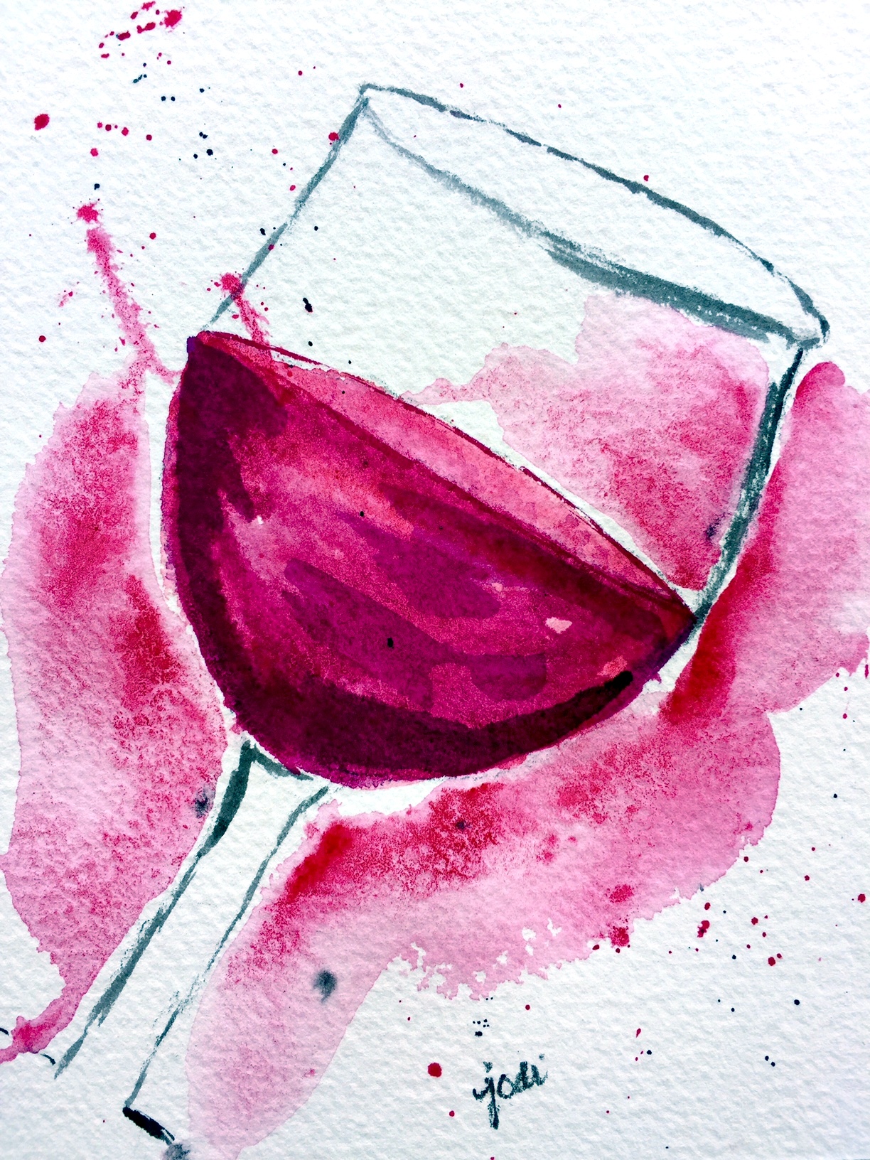 1224x1632 July 2016 The Creative Life In Between - Wine Watercolor