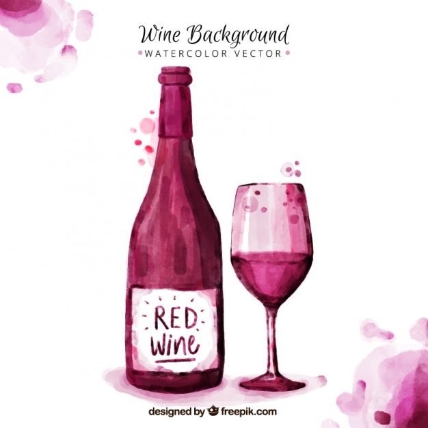626x626 Nice Wine Background Painted With Watercolors Vector Free Download - Wine Watercolor