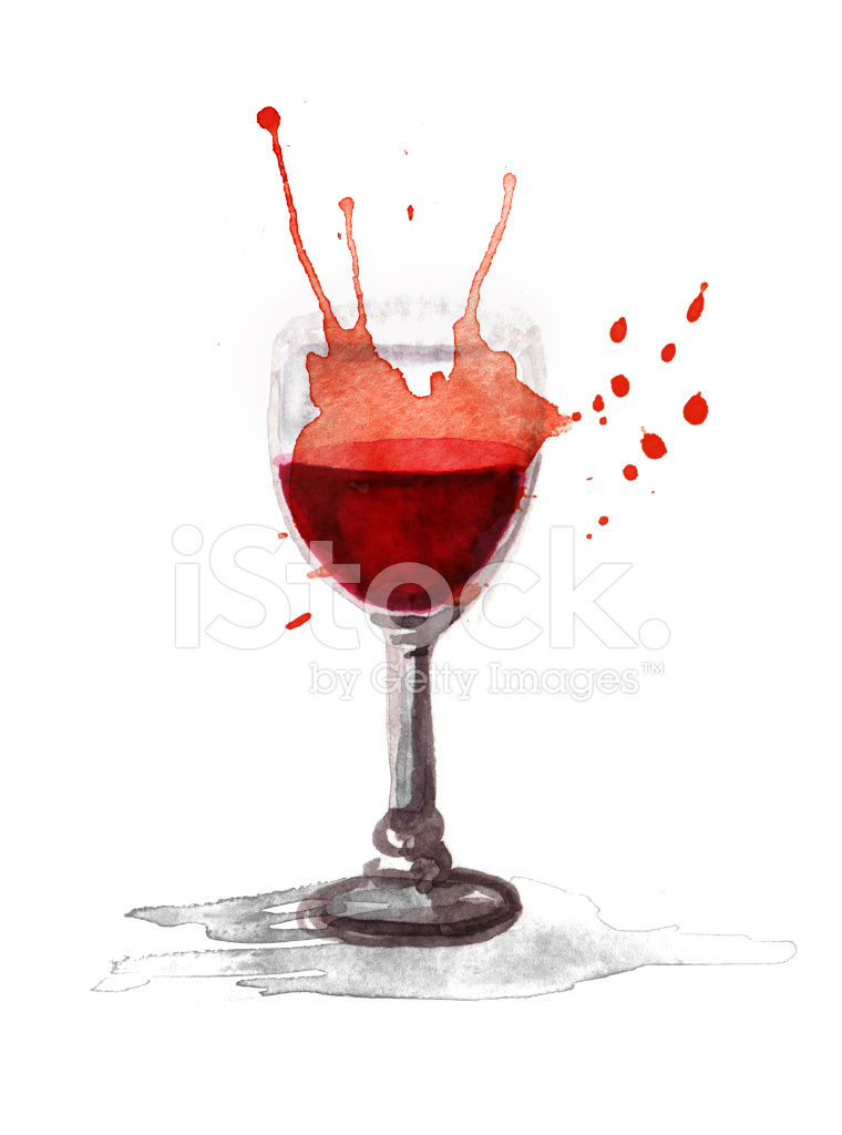760x1024 Watercolor Glass Of Wine Stock Vector - Wine Watercolor