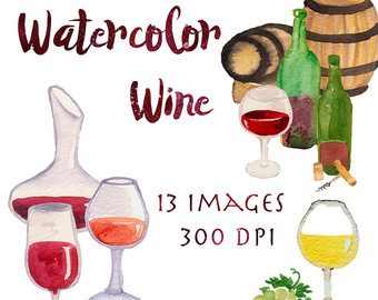 340x270 Watercolor Clipart Wine - Wine Watercolor