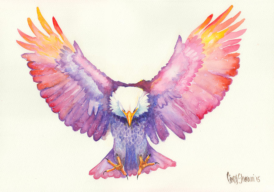 900x631 Healing Wings Painting By Cindy Elsharouni - Wings Watercolor