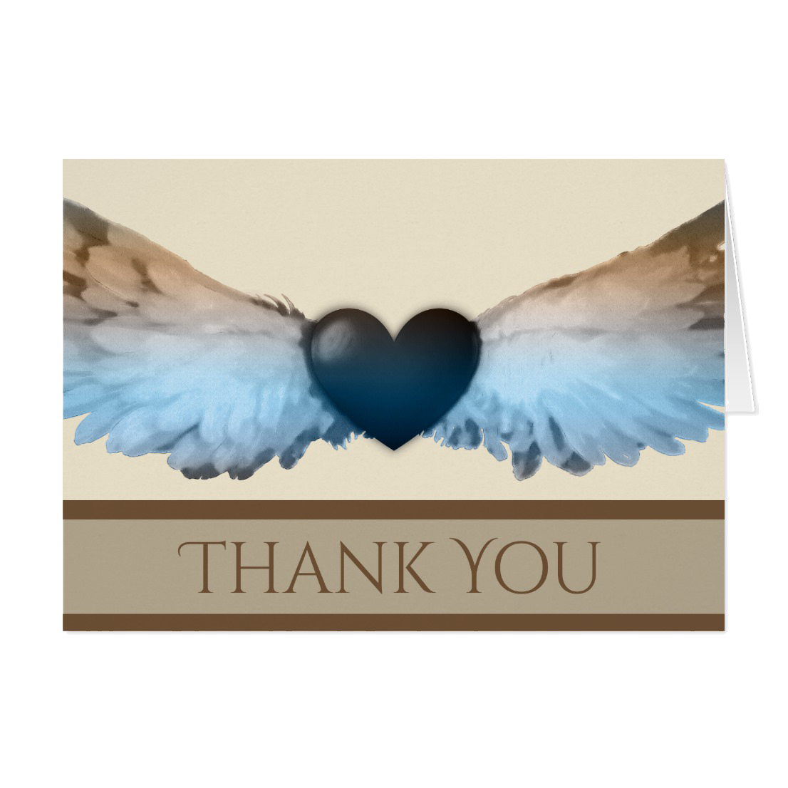 1106x1106 Watercolor Angel Wings Amp Heart Thank You Note Card - Wings Watercolor