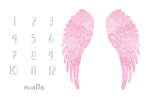 470x313 54x36 Milestone Blanket - Wings Watercolor