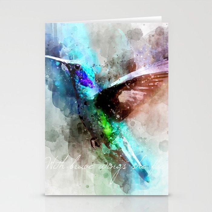 700x700 With Brave Wings She Flies Inspirational Quote Watercolor - Wings Watercolor