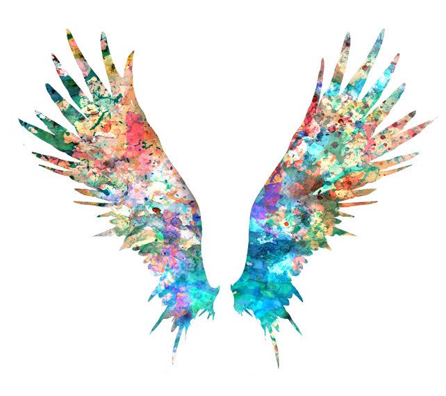 642x570 Angel Wings Art Print, Watercolor Painting, Feather Art, Print - Wings Watercolor