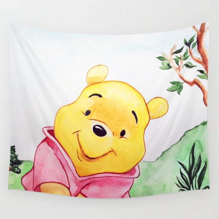 700x700 Winnie The Pooh, Watercolor Wall Tapestry By Lubaost Society6 - Winnie The Pooh Watercolor
