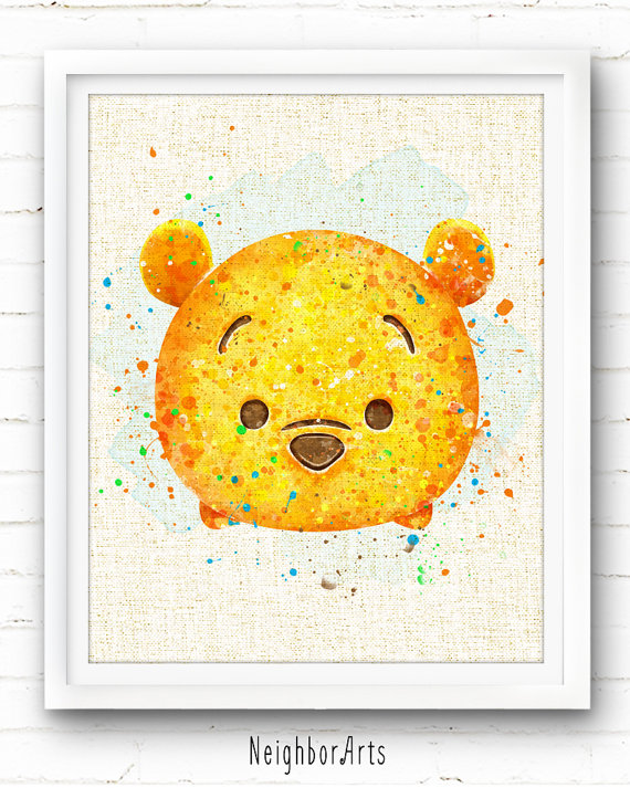570x713 Winnie The Pooh Poster, Disney Print, Tsum Tsum, Kids Decor - Winnie The Pooh Watercolor