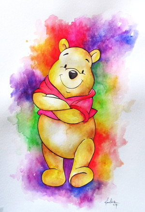 300x437 Winnie The Pooh Splash - Winnie The Pooh Watercolor