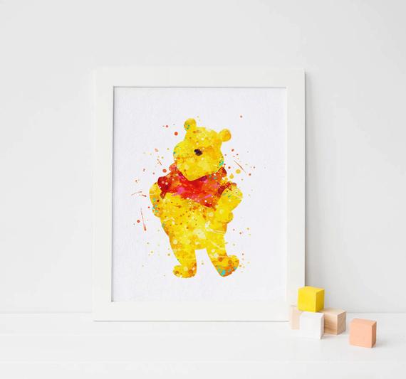 570x533 Winnie The Pooh Print Watercolor Winnie The Pooh Wall Art Etsy - Winnie The Pooh Watercolor