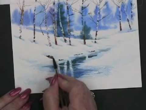 480x360 Painting Watercolor Winter Landscape Cards - Winter Landscape Watercolor Paintings