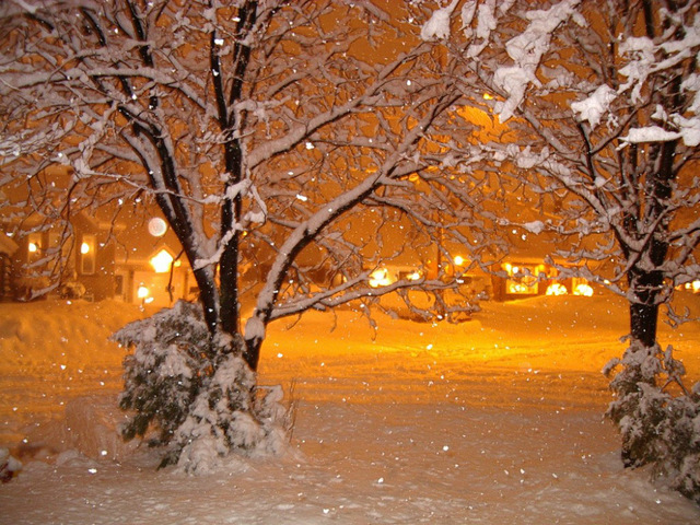 640x480 6 Lights Free Shipping Christmas Gift Wall Art Canvas Print - Winter Landscape Watercolor Paintings