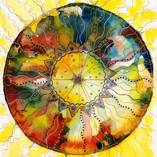 500x500 Mandala - Winter Solstice Watercolor