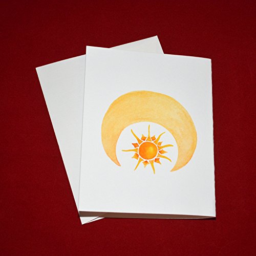 500x500 Watercolor Moon And Sun - Winter Solstice Watercolor