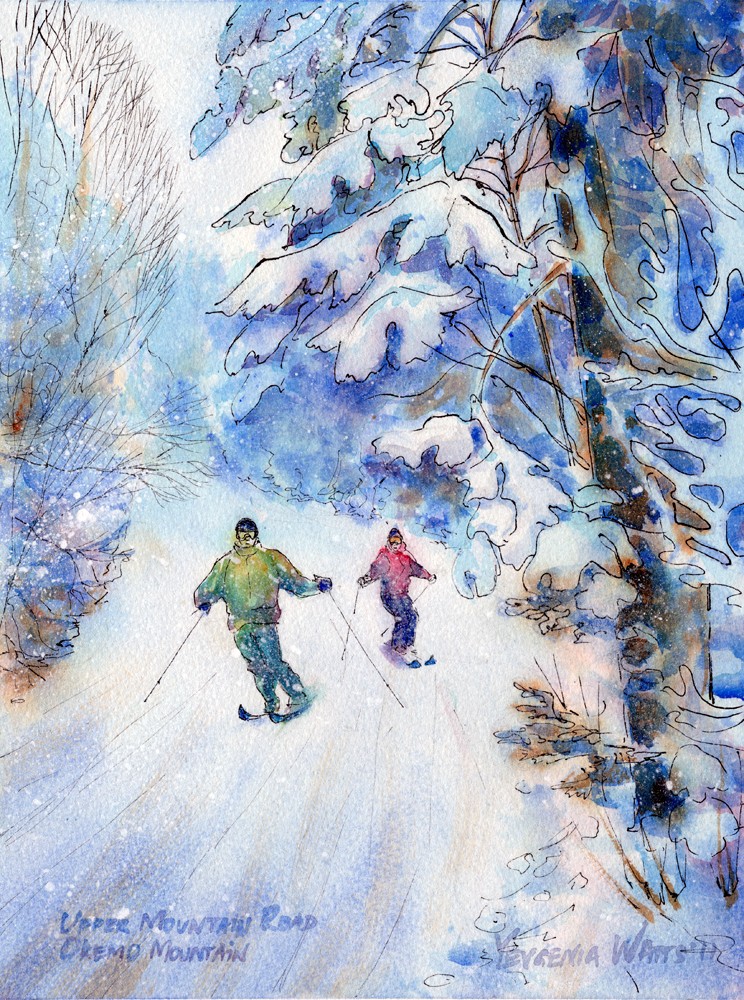 744x1000 Ink And Watercolor Winter Landscape - Winter Watercolor