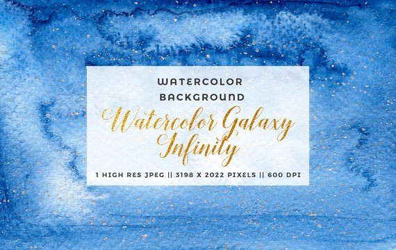 570x360 Navy Blue Ombre Clipart Watercolor Galaxy Background Navy Etsy - Winter Watercolor Background