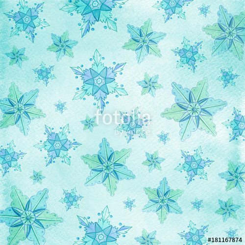 500x500 Snowflakes Background Pattern, Winter And Christmas Watercolor - Winter Watercolor Background