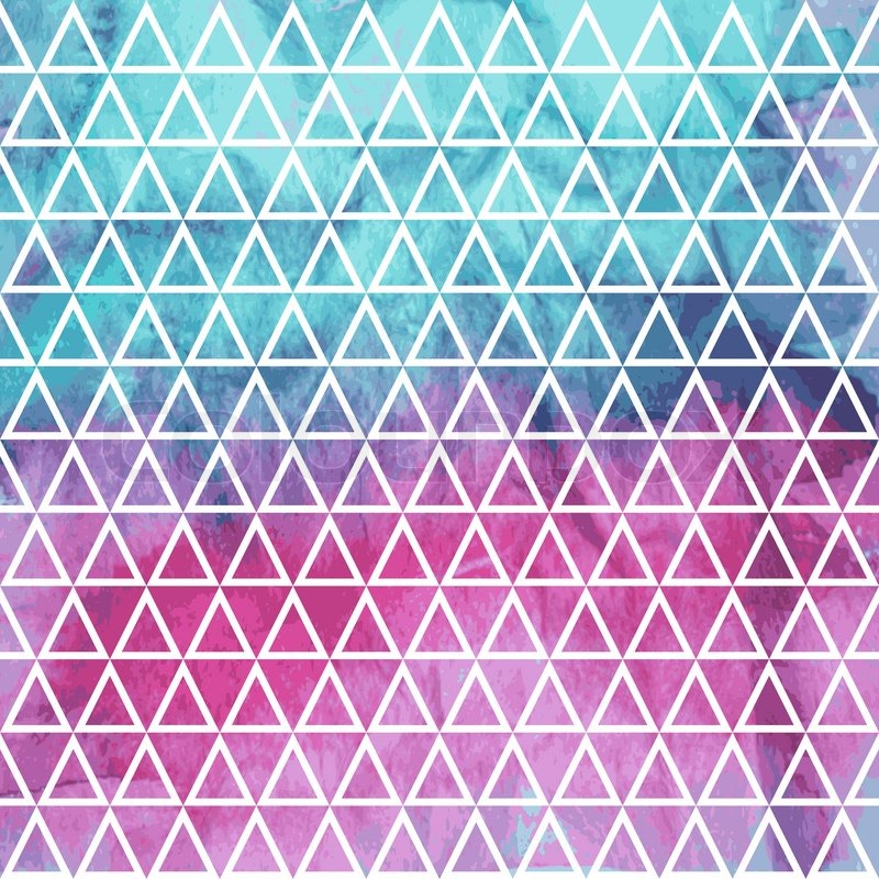 800x800 Vector Seamless Geometric Pattern On Watercolor Winter Background - Winter Watercolor Background