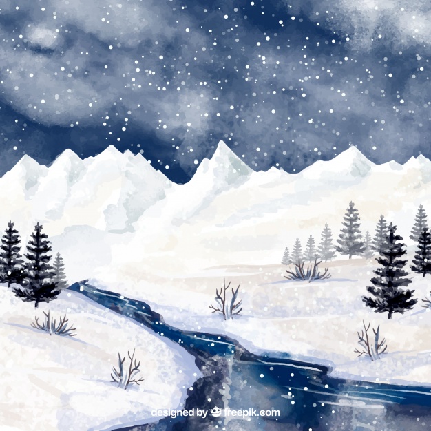 Winter Watercolor Background at PaintingValley.com | Explore collection ...