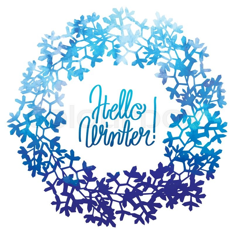 800x800 Watercolor Winter Wreath Isolated On White Background. Vector - Winter Watercolor Background