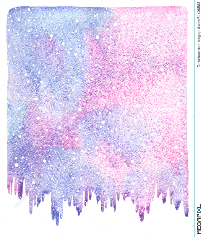 687x800 Winter Watercolor Background With Snow And Icicles Edge - Winter Watercolor Background