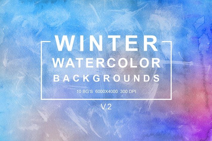 710x473 Winter Watercolor Backgrounds Vol.2 By Freezeronmedia Graphics - Winter Watercolor Background