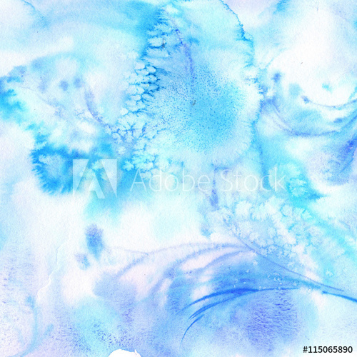 500x500 Blue Watercolor Background With Blotchiness And Paint Strokes - Winter Watercolor Background