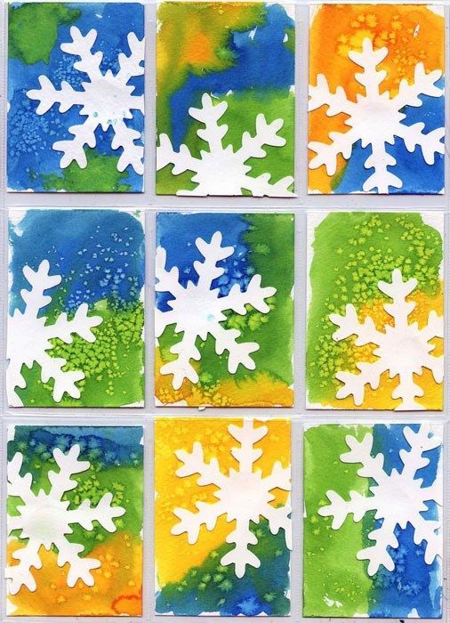 506x700 Beautiful Salt + Watercolor Winter Snowflake Art Project For Kids - Winter Watercolor For Kids