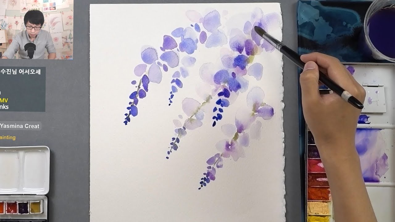 1280x720 Lvl3] Wisteria Watercolor Painting For Beginners - Wisteria Watercolor