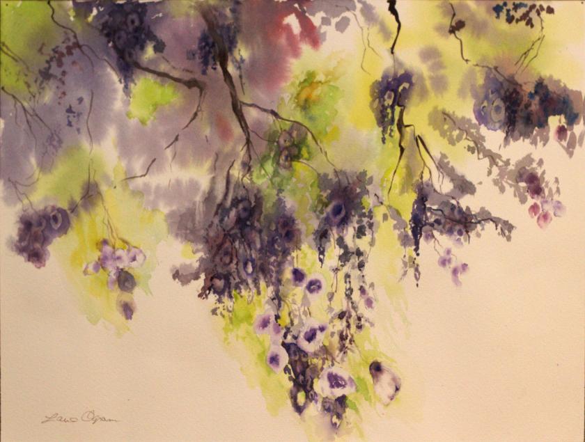 840x635 Under The Wisteria (Watercolor) Olney Art Association - Wisteria Watercolor