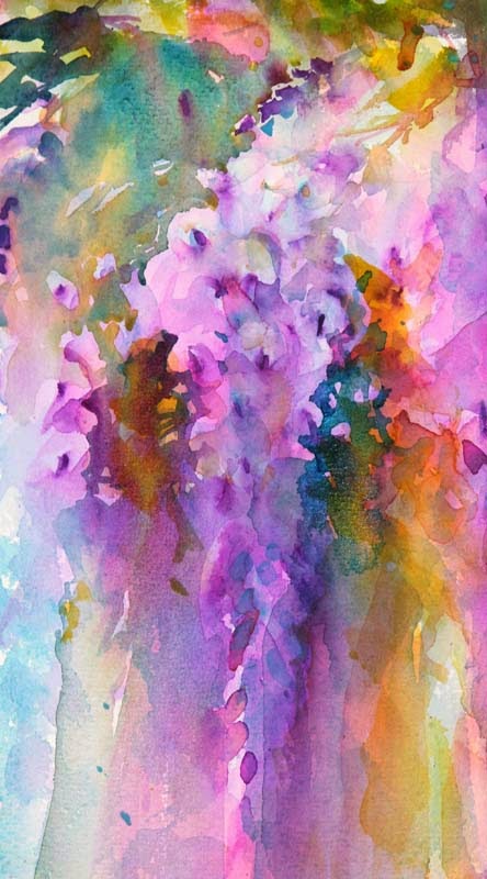 444x800 Watercolours With Life Wistful Wisteria Wisteria In Watercolour - Wisteria Watercolor