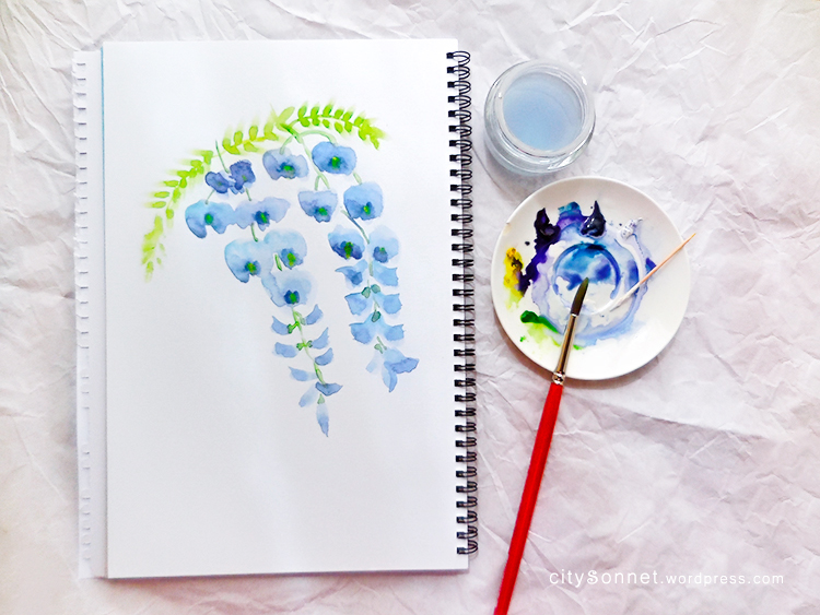 750x563 Wisteria Watercolor - Wisteria Watercolor
